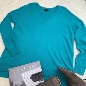 J. CREW V-Neck Tunic In Soft Wool Nylon Blend